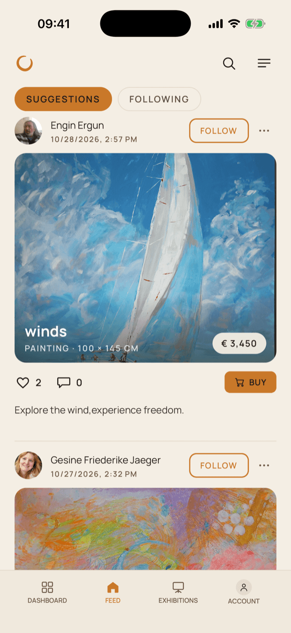 An artwork for sale in the Ochrine app