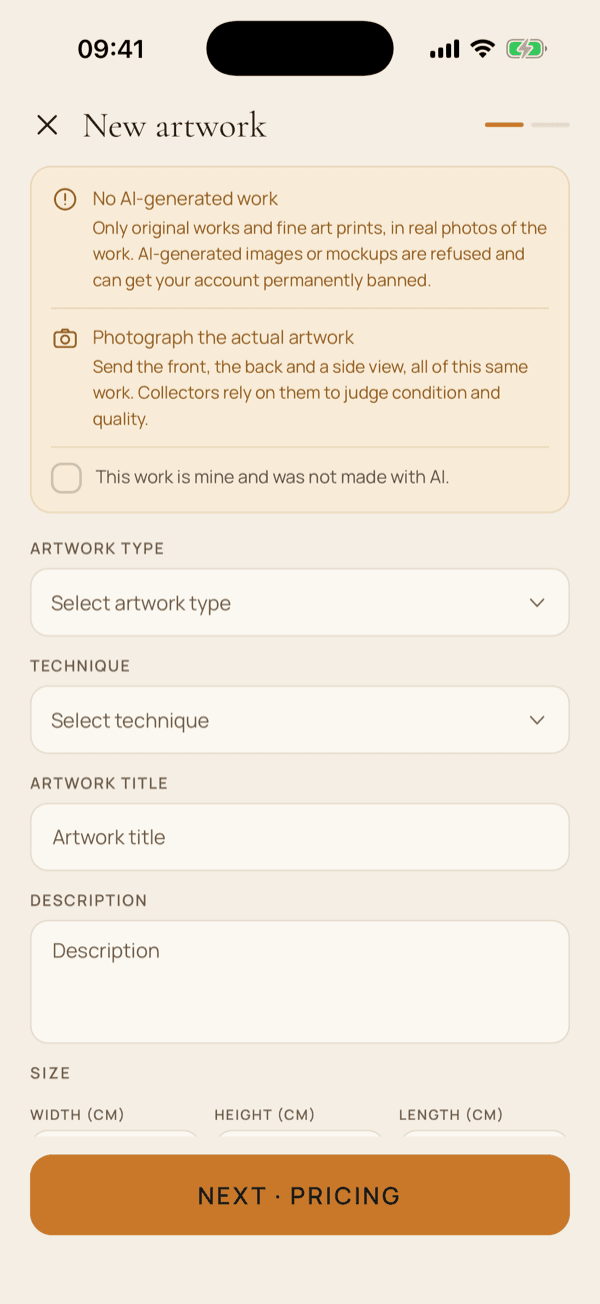 The Ochrine app, adding a new artwork