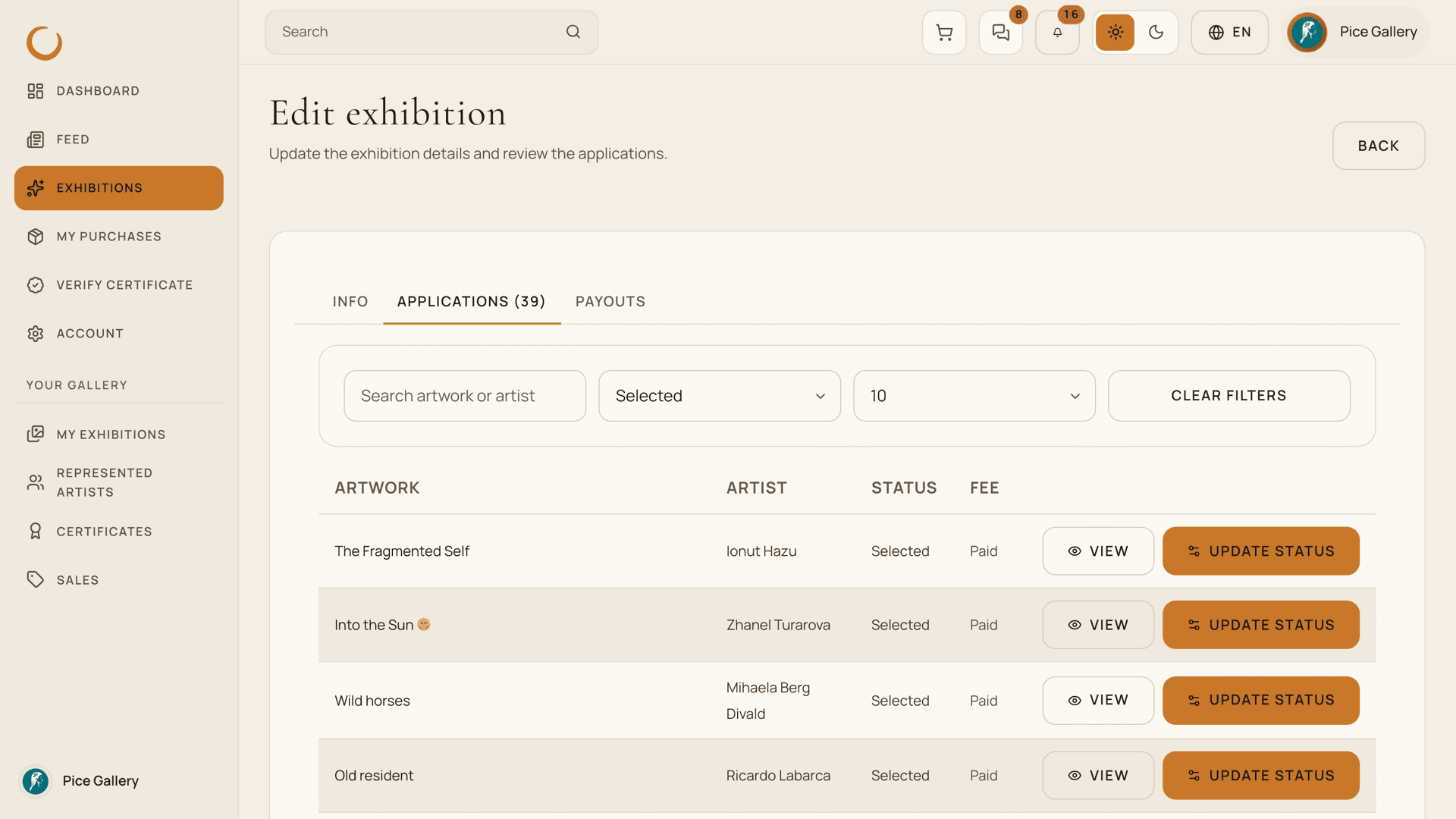 A gallery reviewing the applications to its open call